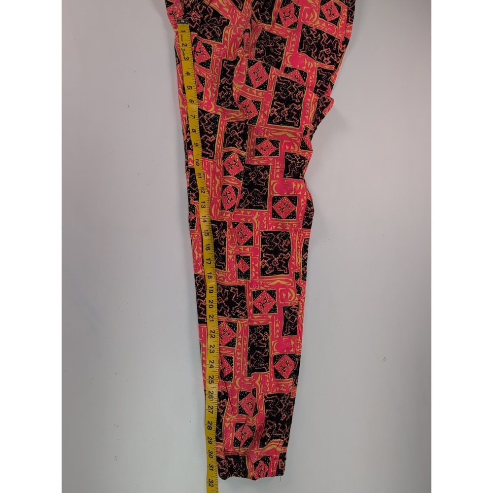 Vintage Tower 46 Neon Pink Tribal Print Cotton Beach Pants Mens Medium USA Made - Picture 6 of 10
